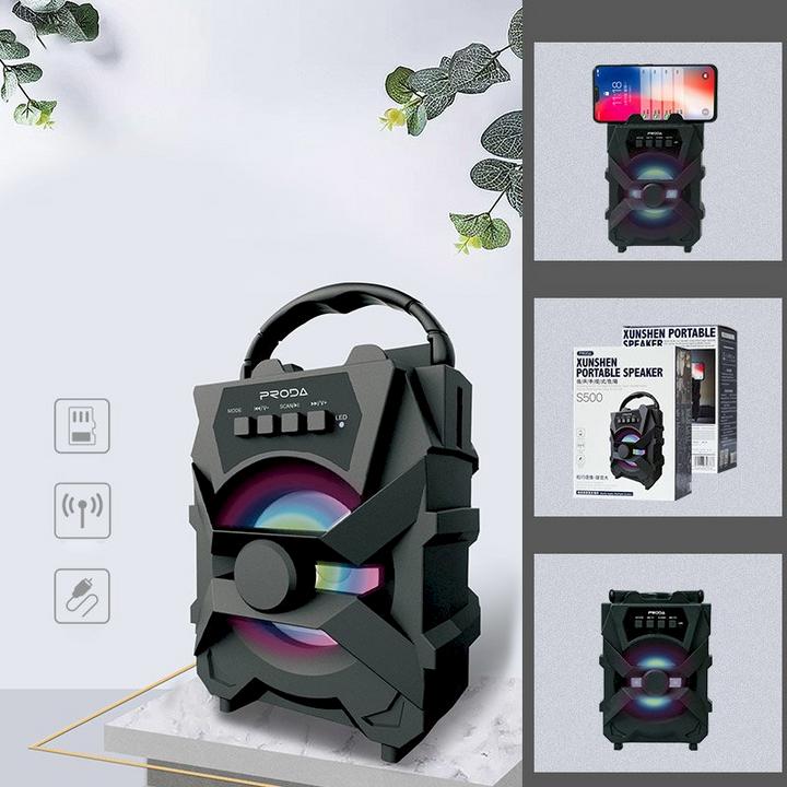 Actual product image Proda Xunshen Portable Wireless Bluetooth Speaker FM Radio + Micro SD (4 h, USB power delivery)