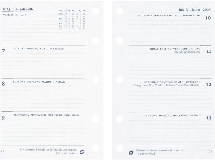 Valori nutrizionali e ingredienti Succes Ricambi Mini agenda annuale gennaio-dicembre (6,7 x 10,5 cm, Tedesco, Inglese, Italiano, Francese)
