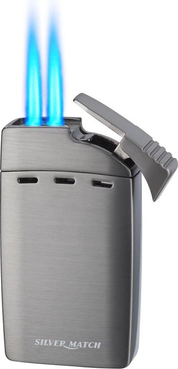 Silver Match Cigar lighter with cutter