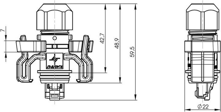 Produktbild Telegärtner RJ45 Stecker Kat. 6, IP67 Brandschutzklasse UL94 V0