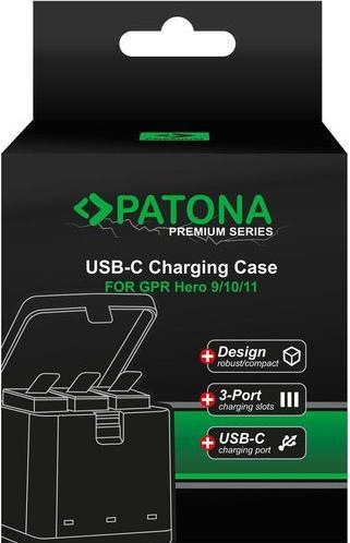 Actual product image Patona Batteries Replacement Triple Charger USB (GoPro Hero 9, Hero 11, Hero 10, Hero 12)