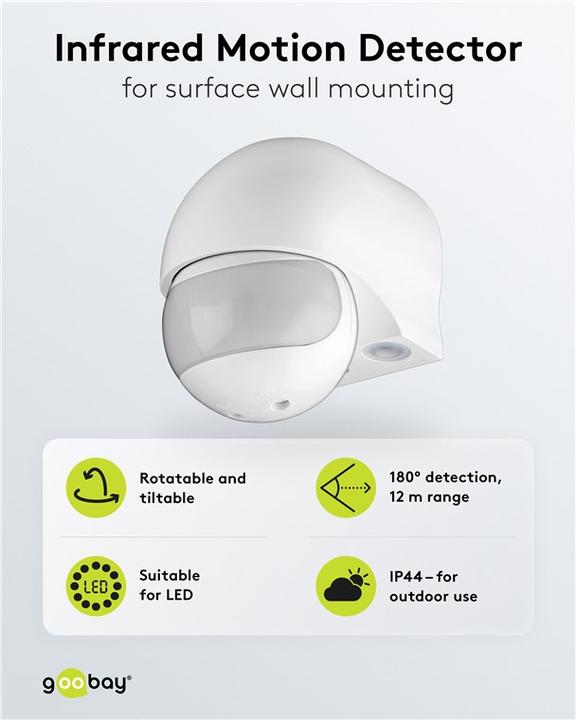 Actual product image Goobay Surface-mounted Pir motion detector (12 m)