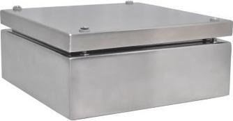 Produktbild Rs Pro Edelstahl Gehäuse Stahl IP66, HxBxT 200 mm x 200 mm x 81mm (Gehäuse)