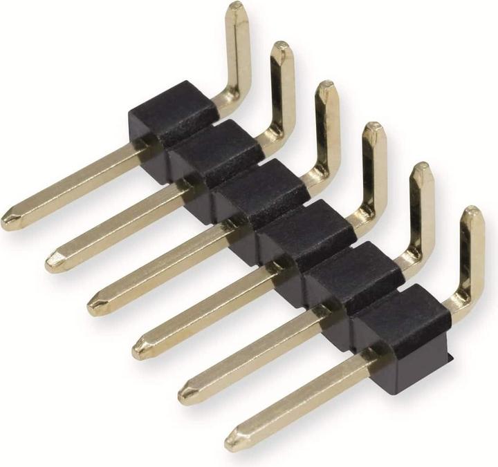 Actual product image Eneroid Male connector, angled, gold-plated, 1x 6-pole, 10 pieces
