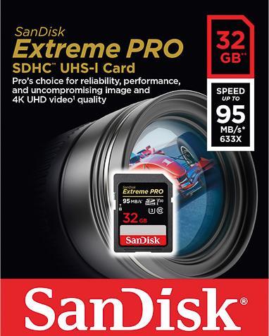 Immagine prodotto SanDisk Extreme Pro SDHC U3 (32 GB, SDHC, U3, UHS-I)