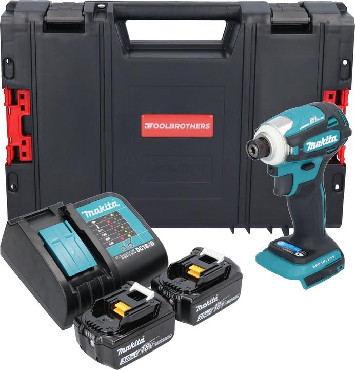 Actual product image Makita DTD 172 SFJ-R Cordless impact wrench 18 V 180 Nm 1/4" brushless + 2x rechargeable battery 3.0 Ah + (Rechargeable battery operated)
