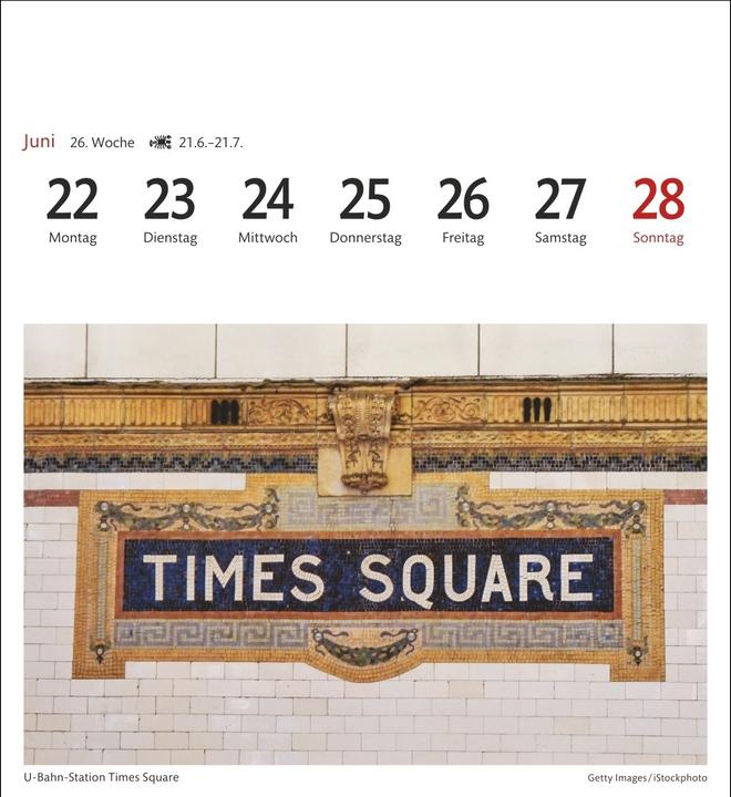 Produktbild Harenberg New York Sehnsuchtskalender 2026 - Wochenkalender mit 53 Postkarten (Deutsch)