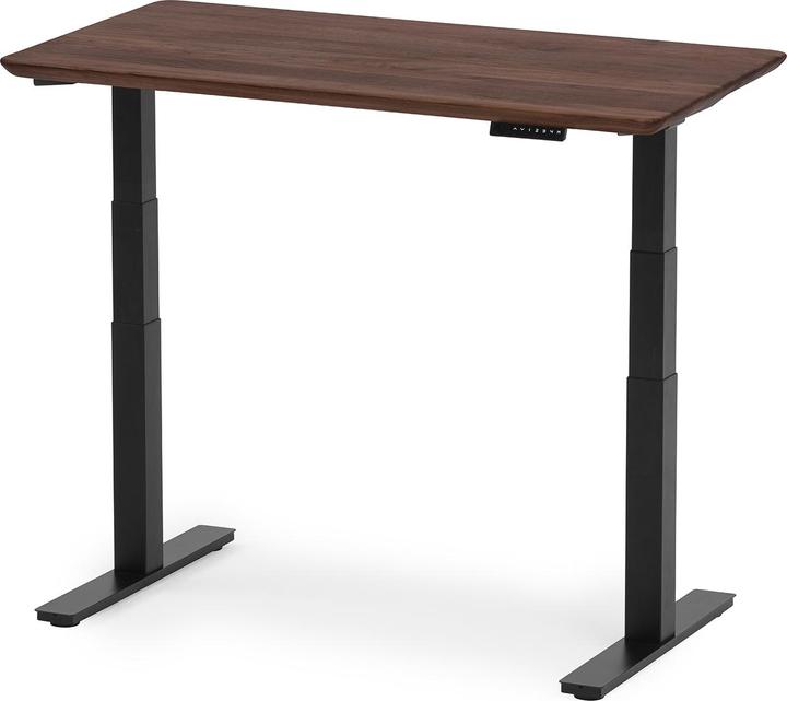 Image du produit Oakywood Bureau debout table en bois réglable en hauteur - bois massif - Noyer / 140x70 / Noir -