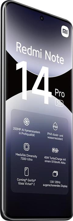 Immagine prodotto Xiaomi Redmi Note 14 Pro 5G (512 GB, Midnight Black, 6.67", Doppia SIM, 200 Mpx, 5G)