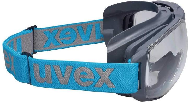 Actual product image Uvex Safety megasonic goggles, clear visor, grey/blue.