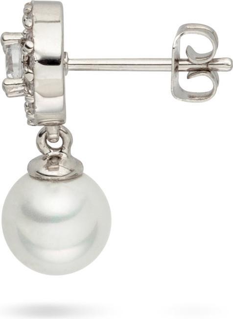 Produktbild Lulu & Jane Damen Messing Zirkonia Muschelkernperle silber - 29545 (Messing)