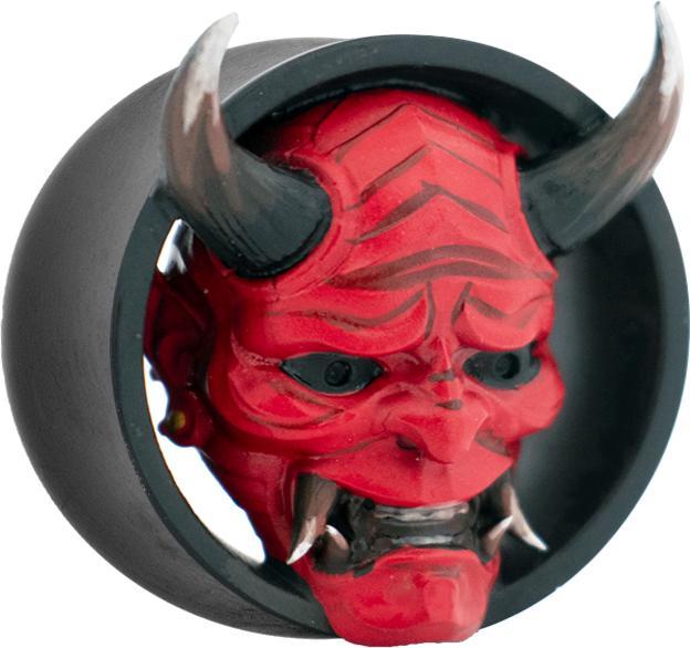 Produktbild Star Piercing Flared Tunnel schwarz Hannya Maske
