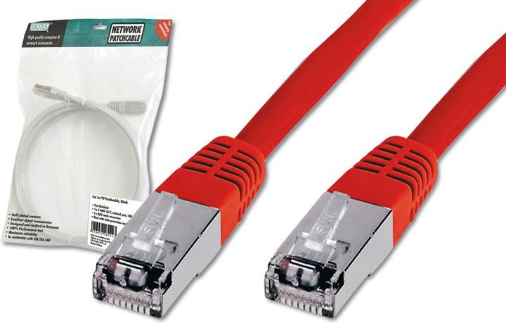 Actual product image Digitus CAT5e SF-UTP Patchcord,0.5m,Red (SF/UTP, CAT5e, 0.50 m)