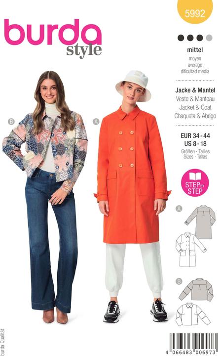 Actual product image Pattern jacket & coat - double-breasted buttoning