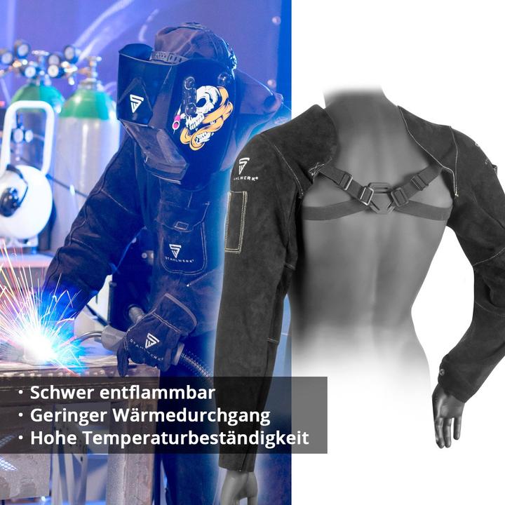 Produktbild Stahlwerk Schweisserärmel mit Trageriemen aus hochwertigem Spaltleder