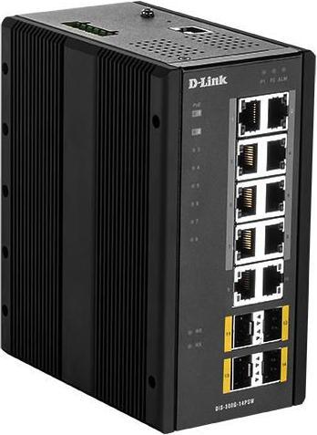 Immagine prodotto D-Link Switch industriale gestito L2 a 14 porte con 10 porte 10/100/1000BaseTX, 8 PoE e 4 porte (12 Porti)