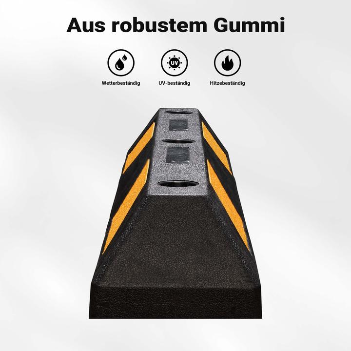 Actual product image Wiltec Wheel stopper 90x15x10cm 2x parking aid Rubber collision protection Parking aid Garage