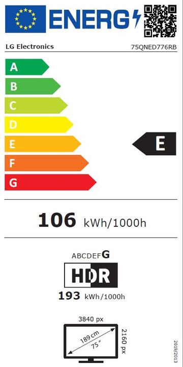 Energy Label LG 75QNED776RB (75", QNED, 4K)