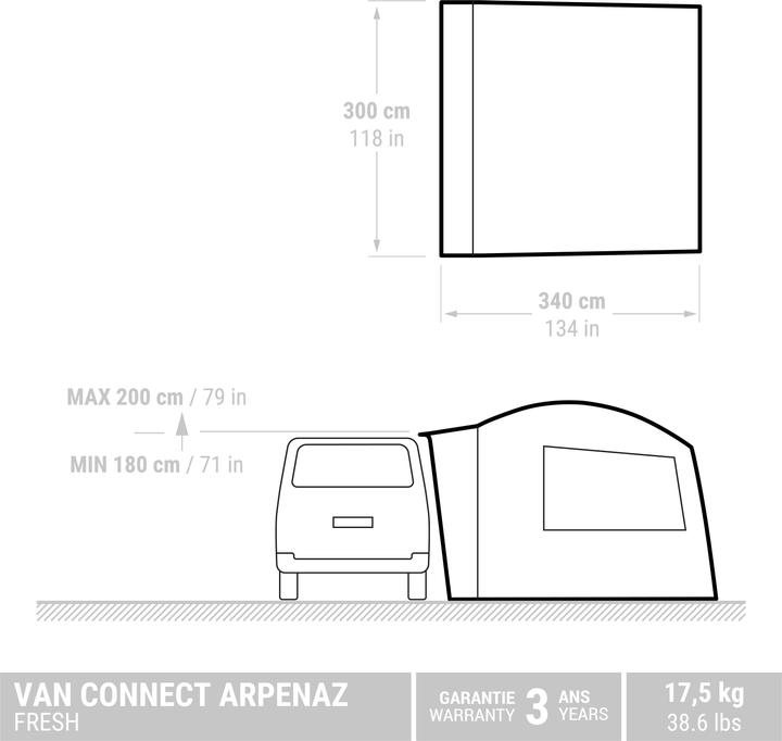 Actual product image Quechua Arpenaz (Awning, 16.20 kg, 4 persons)