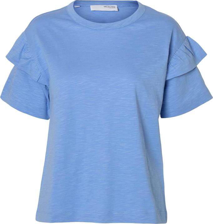 Selected Femme Bio-Baumwolle Rüschen T-Shirt