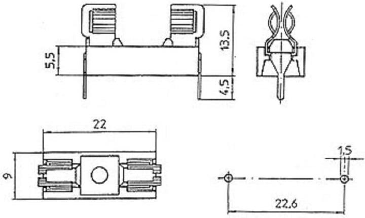 Image du produit Velleman Sicherungshalter für Leiterplattenmontage 5 x 20 mm (6.30 A)