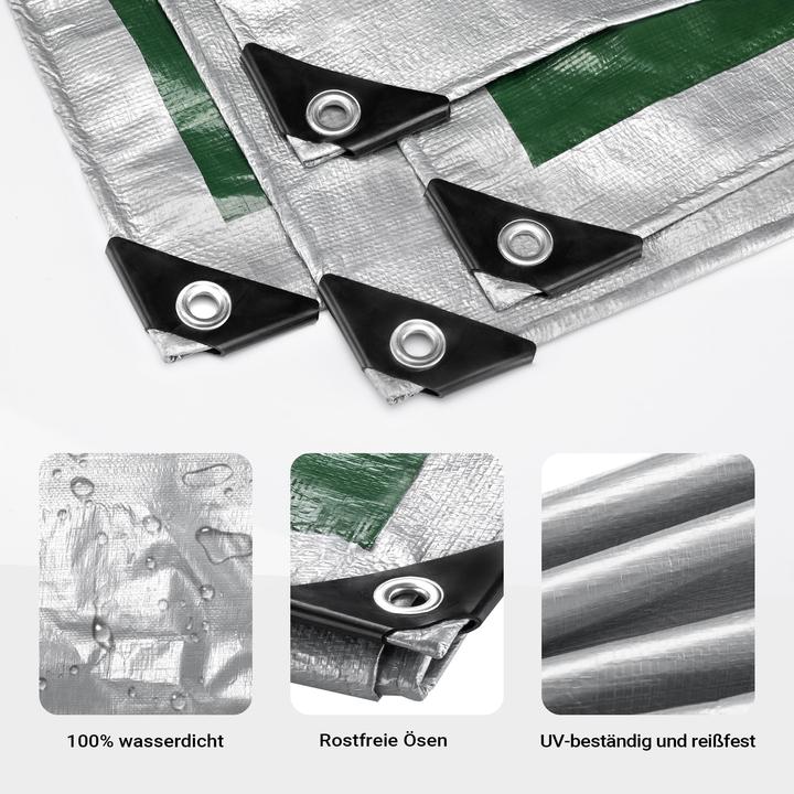 Immagine prodotto Wiltec Telone resistente alle intemperie verde grigio 5x4m Telone PE 120g/m² Telone da giardino