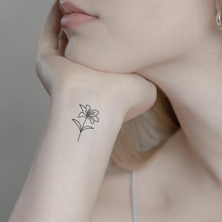 Produktbild minink Temporäres Tattoo – Lilie mit Stiel