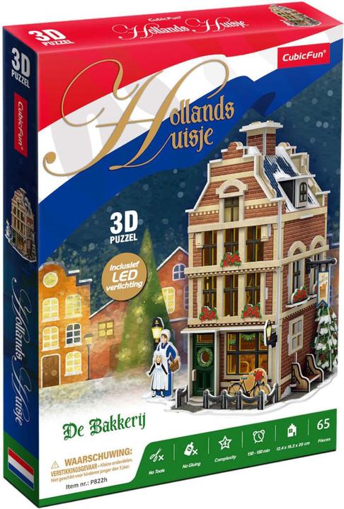 Produktbild Cubicfun Kubisches lustiges 3D-Puzzle „Holländische Bäckerei“ mit LED-Beleuchtung