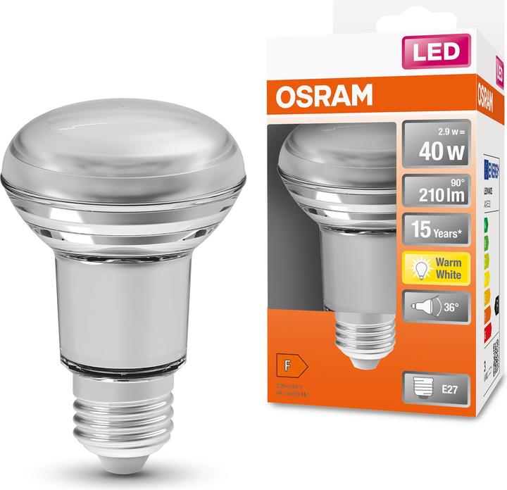 Productafbeelding Osram Ster R63 (E27, 2.60 W, 210 lm, 1 x, F)