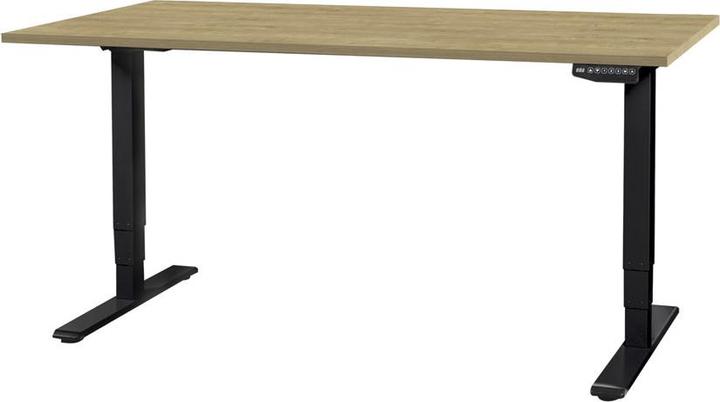 Contini höhenverstellbarer Bürotisch 1.4x0.8m Eiche / Gestell schwarz