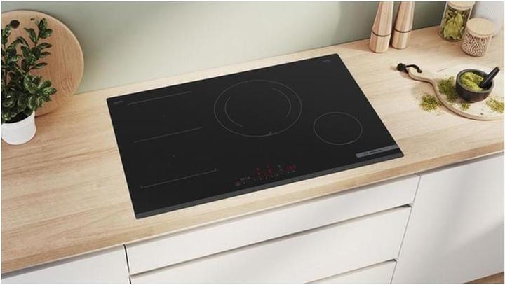 Immagine prodotto Bosch Hausgeräte Serie 6, Piano cottura a induzione, 80 cm, Nero, Senza telaio, PVS831HC1E