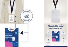 Actual product image Avery Zweckform Namensschild-Tasche, 148x105 mm, Textilband transparent, aus PVC-freiem Material, mit 3-f