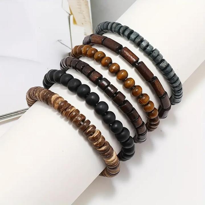 Produktbild Cbx 36 Stück Leder Armbänder Mix Styles Grösse verstellbar, handgemachte Armbänder (Kunstleder, Holz und Baumwolle)