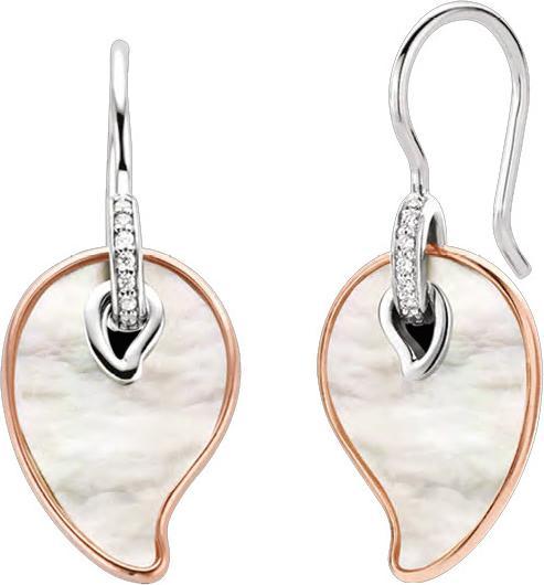 Actual product image Ti Sento Milano Earrings with mother-of-pearl and cubic zirconia bicolour 7792MR (925 Sterling silver)