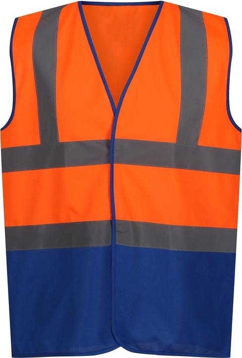 fluroorange, Königsblau