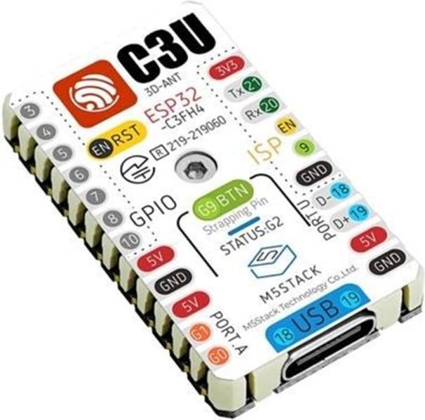 Produktbild M5Stack Entwicklerboard M5stamp C3U Mate mit Pin Headers