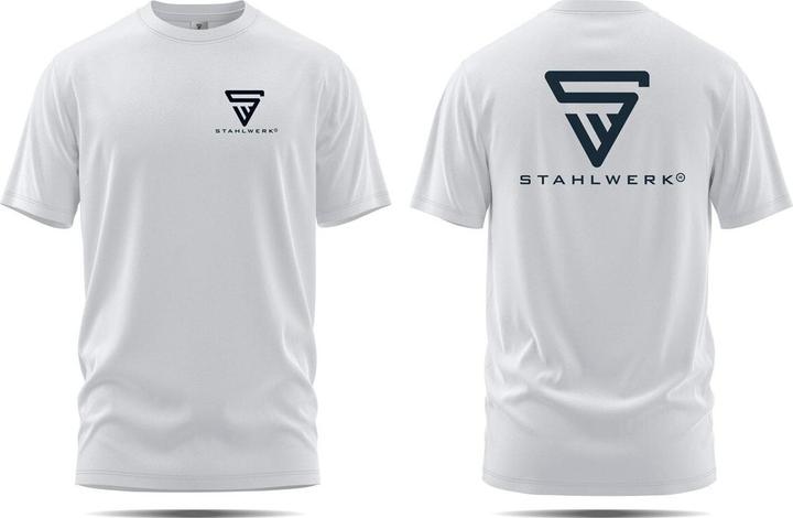 Image du produit Stahlwerk T-shirt Blanc Taille L Chemise à manches courtes avec logo imprimé 100% coton (L)