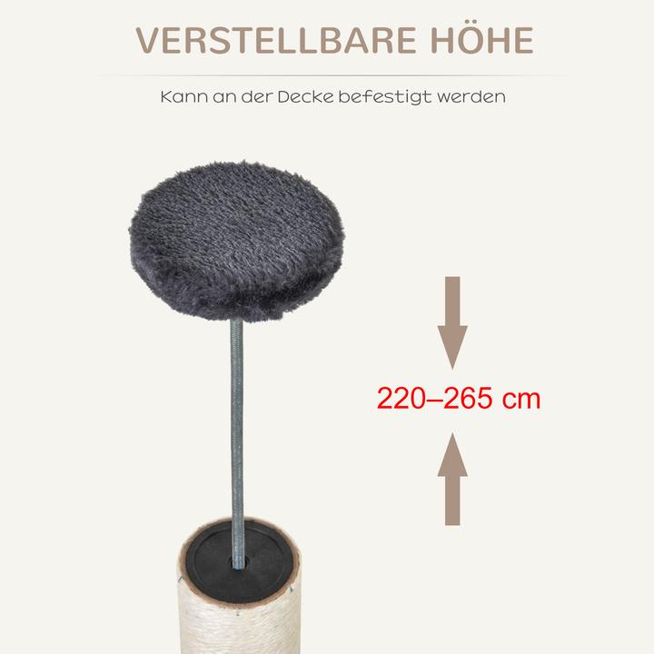 Actual product image PawHut Cat tree with cave (260 cm, Dark grey)