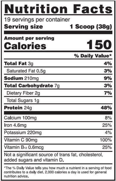 Nutritional values and ingredients Optimum Nutrition Gold Standard 100% Plant (Vanilla, 1 pcs., 684 g)