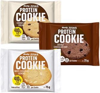 Image du produit Body Attack Cookie aux protéines (75g) (Double Chocolate Chip, Chocolat blanc, 1 pcs, 75 g)