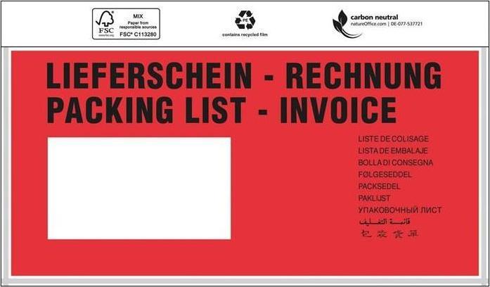 Produktbild Transpak Trans-pak Dokumententaschen Premium 240 x 110 mm rot DIN lang