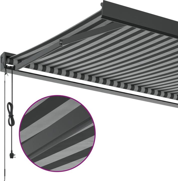 Actual product image VidaXL Markise Einziehbar Gelenkarmmarkise Sonnenmarkise Anthrazit Weiss Stoff (4.50 m)