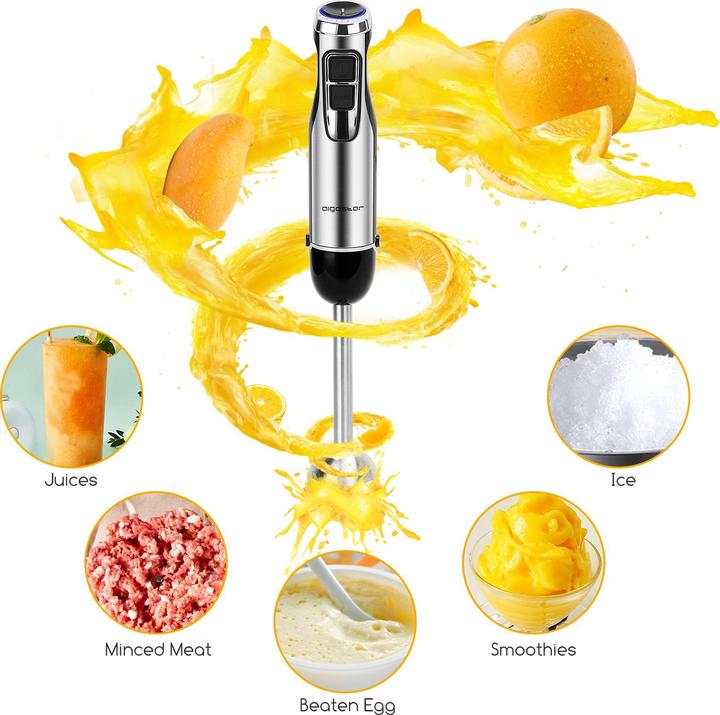 Produktbild Aigostar 1000W Hand Blender Stainless Steel Silvery and Black VDE / Mixmaster