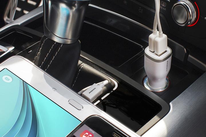 Immagine prodotto Mobiparts Car Charger Dual USB 24W/4.8A + Micro USB Cable White