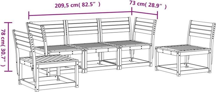 Produktbild VidaXL 5-tlg. Garten-Sofagarnitur