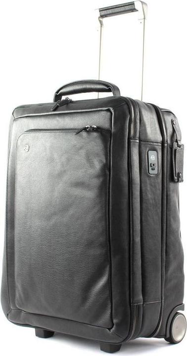 Actual product image Piquadro BagMotic, Leather, Cabin Leather Trolley, Black, BV2960B3BM/N, Wi (41.30 l, Hand luggage (up to 50 litres))