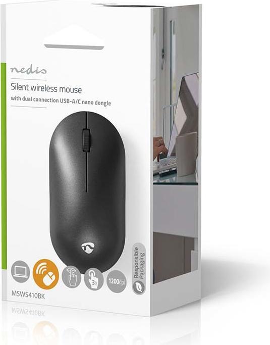 Actual product image Nedis Mouse | Wireless | 1200 dpi | Number of buttons: 3 | Ambidextrous (Wireless)