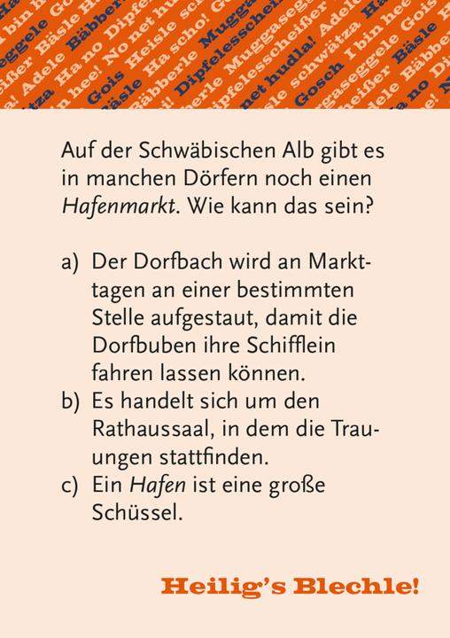 Image du produit Sacrée la tôle! Quiz sur le dialecte souabe (Allemand)
