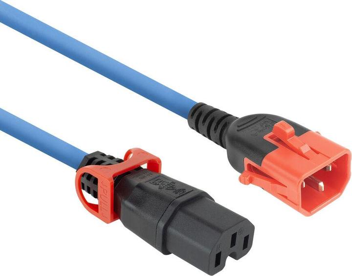 Produktbild Powercord C14 IEC Lock+ Dual Locking - C15 IEC Lock+ blue 1 m, PC3870