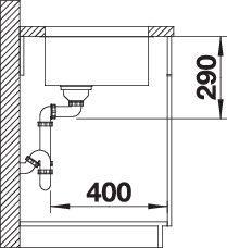 Productafbeelding Blanco Andano 340-U (Onderbouw gootsteen, 38 cm, 44 cm)